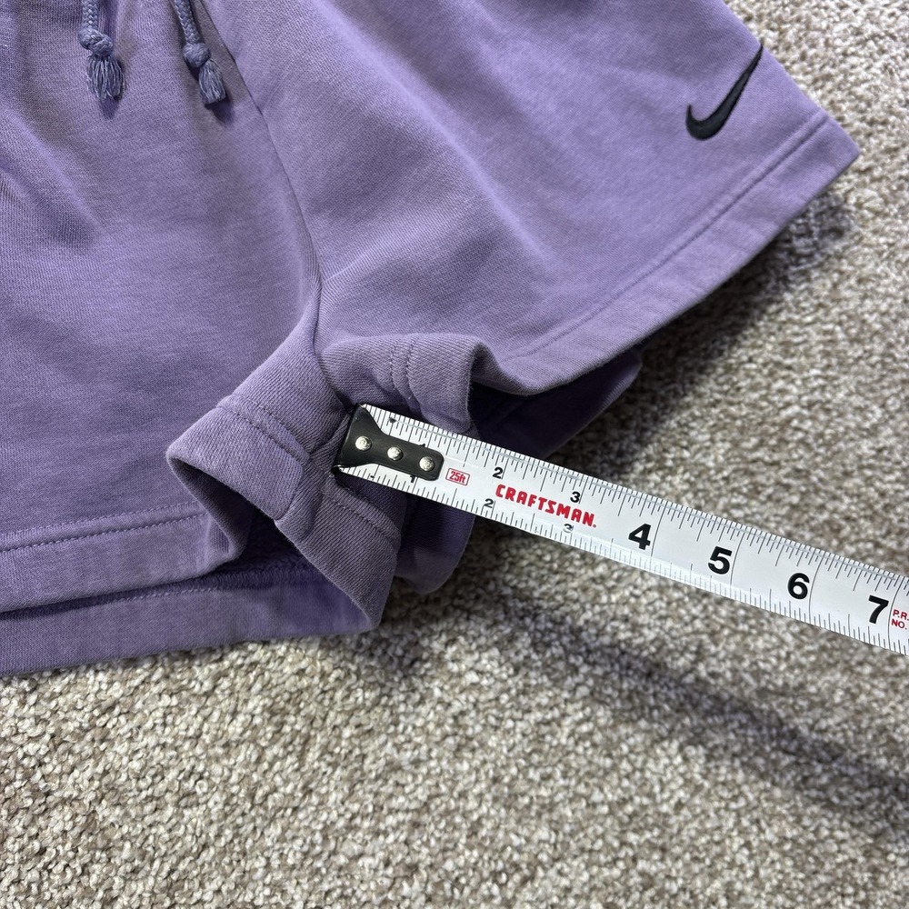 Nike Sweat Shorts Womens XS Purple Fleece 3 Inseam High Rise Drawstring Athletic - Picture 2 of 6